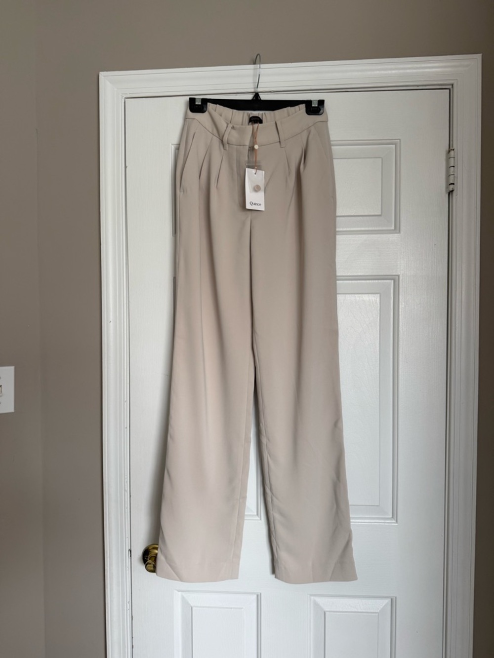 Quince Stretch Crepe Pleated Wide Leg Pants